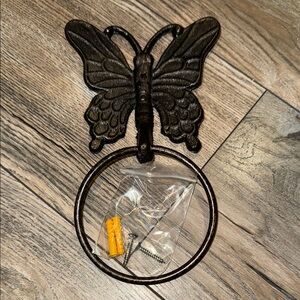 Cast iron Brown Butterfly Wall Ring